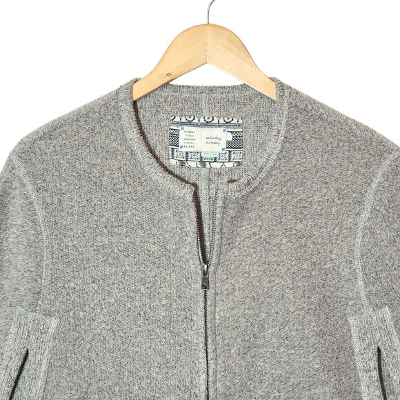 Anthropologie Saturday Sunday Gray Zip Front Cape Poncho Chic Fall Layering S - Picture 2 of 14